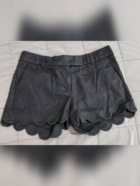 NWOT! J. Crew Black Scallop-Hem Shorts